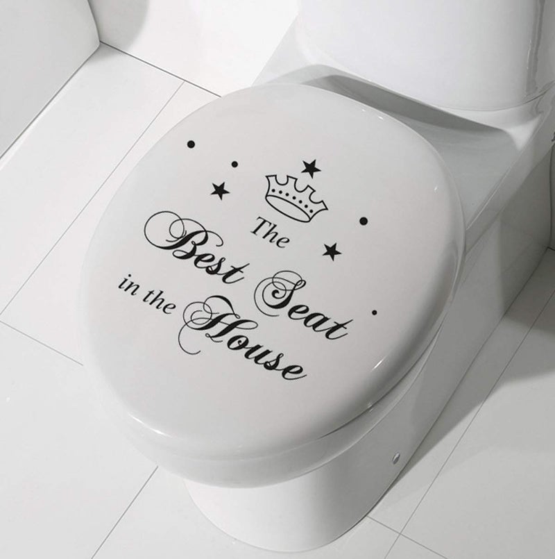 Maydahui 2 PCS Toilet Stickers The Best Seat in The House Wall Decal 11 Inch Funny Art Vinyl Quote Mural Sign Black for Bathroom Home Chair Closestool Sofa - Image 5