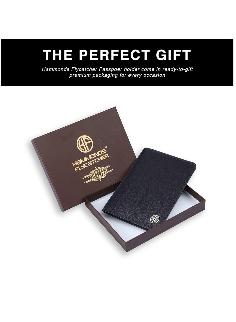  هاموندز فلاي كاتشر محفظة جواز سفر جلدية، حامل جواز سفر للرجال والنساء، منظم مستندات سفر، محفظة جواز سفر محمية بتقنية  بفتحات بطاقات للرحلات - رمادي - Image 5