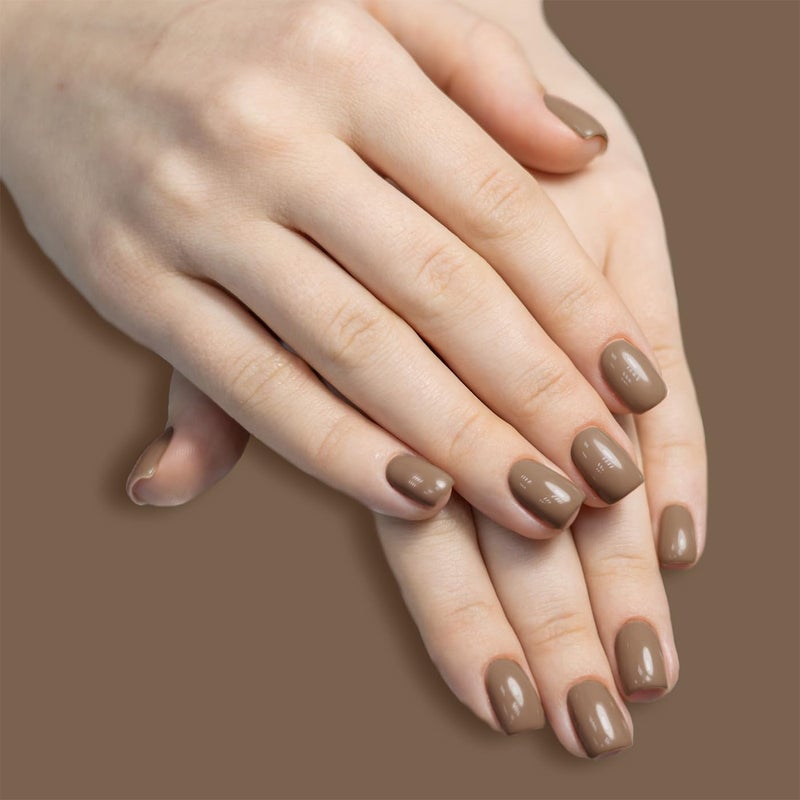 LECHAT Gel Polish - Bronco, Color and Top in One Coat, Shiny Long-Wear, Brown Gel Polish - Image 3