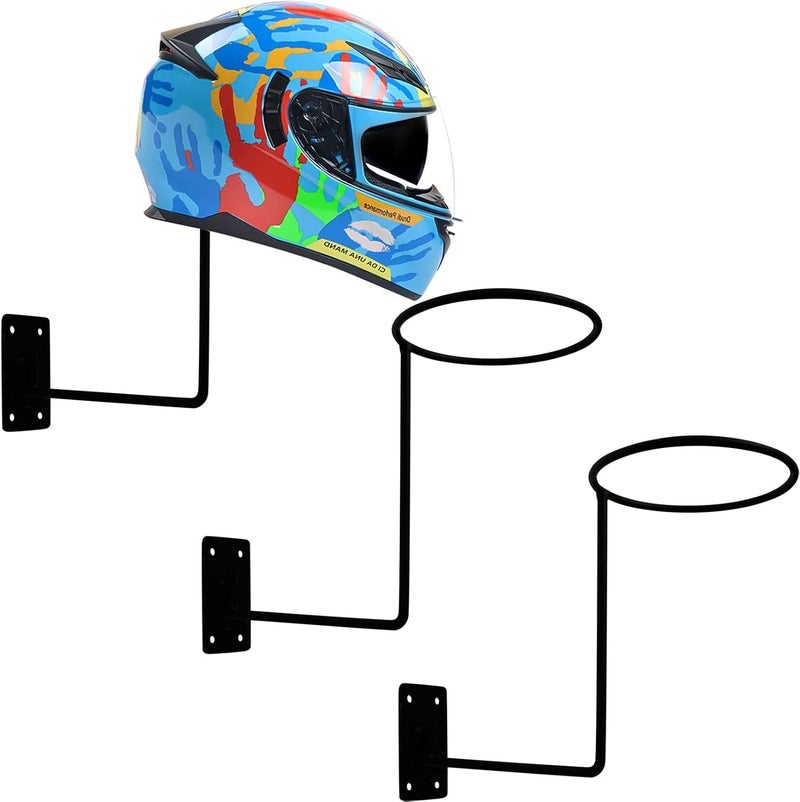 LhyBtm Helmet Holder Wall Motorcycle Helmet Hook Metallic Motorcycle Crash Helmet Join Device Hook Display Rack for Motorcycle Helmets Baseball Helmets Basketball 3 Pieces - Image 1