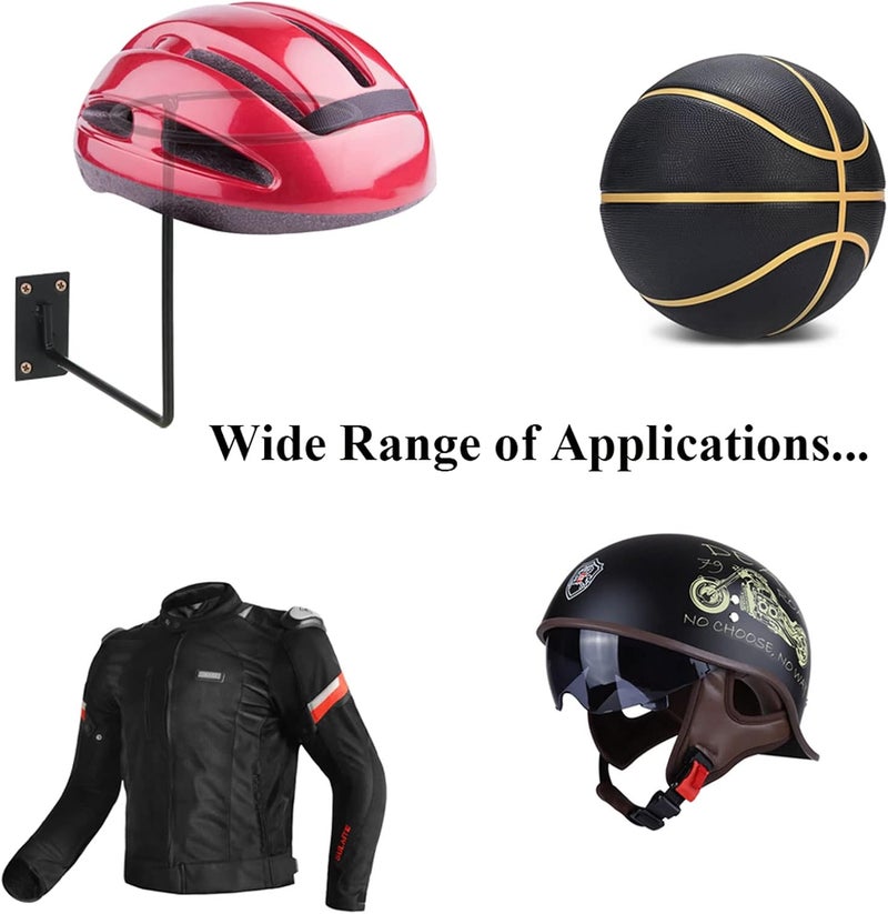 LhyBtm Helmet Holder Wall Motorcycle Helmet Hook Metallic Motorcycle Crash Helmet Join Device Hook Display Rack for Motorcycle Helmets Baseball Helmets Basketball 3 Pieces - Image 5
