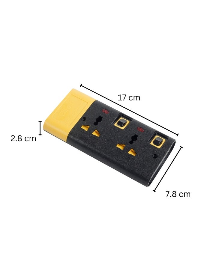 Clikon - Power Strip Extension Cord with 2 Outlets, Universal Plug Adapter and Surge Protector, Charging Socket with 3M Cable, CK550 (2 Slot 3 Meter) - Image 1