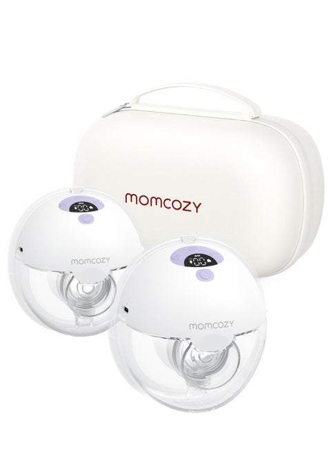 Portable 3 Modes And 9 Levels M5 Double Breast Pump Electric , Hands Free - White