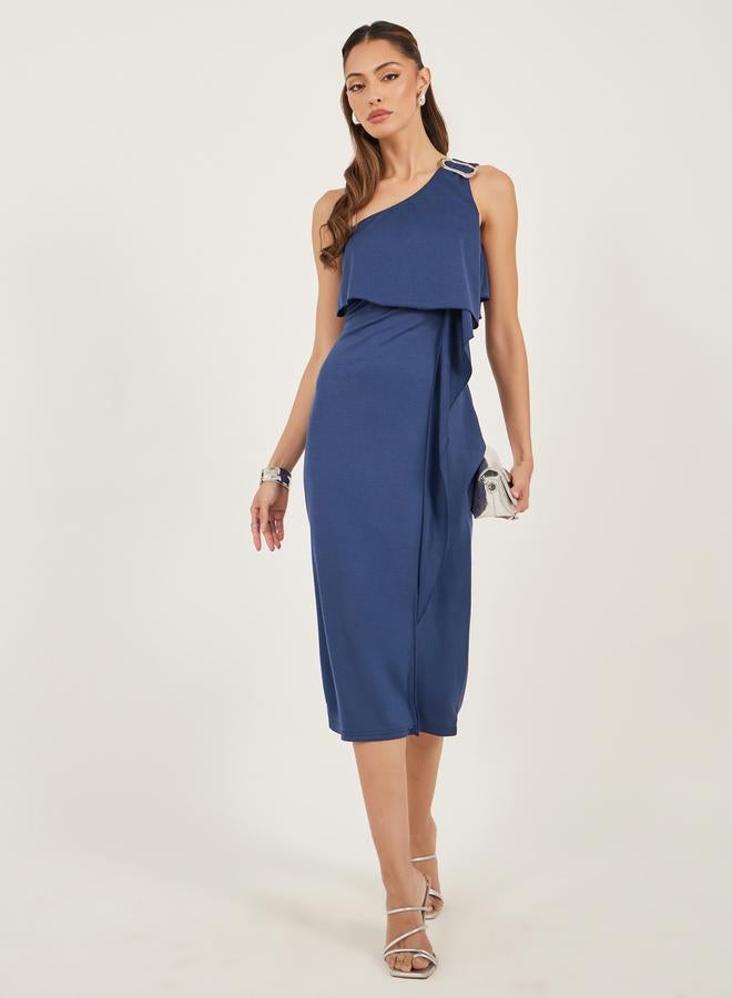 Styli One-Shoulder Midi Dress  - Image 2