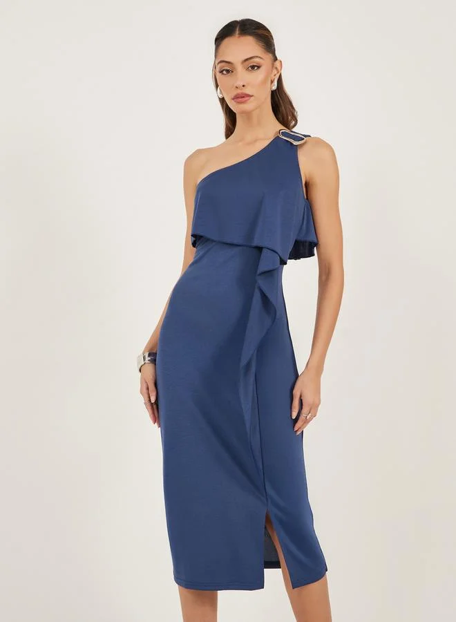 Styli One-Shoulder Midi Dress