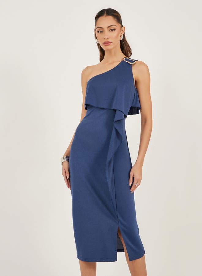 Styli One-Shoulder Midi Dress  - Image 3