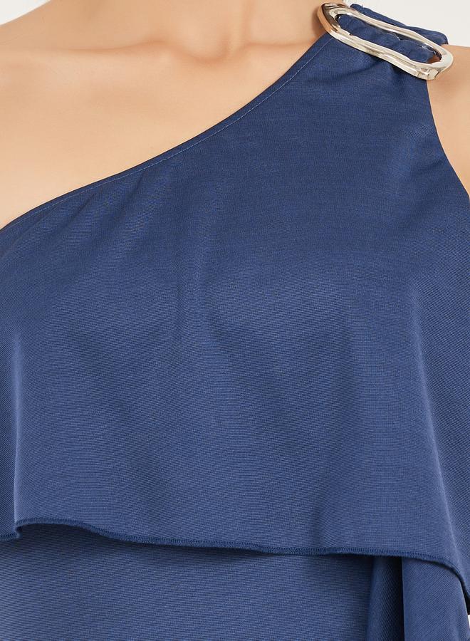 Styli One-Shoulder Midi Dress  - Image 4