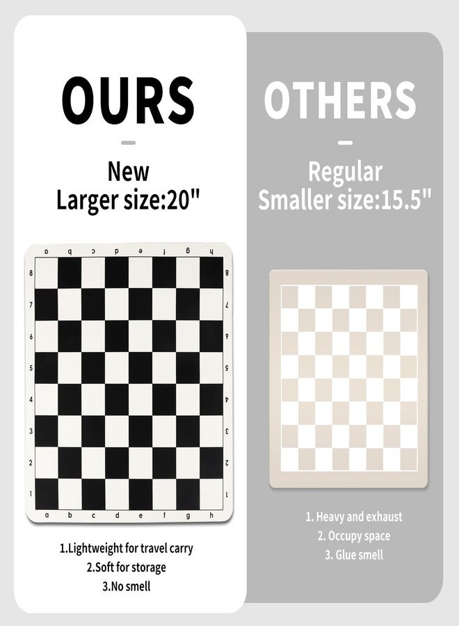 LEAP Tournament Chess Set/ 20''x20'' Foldable Silicone Chess Board / 3.75'' King Height Plastic Quadruple Weighted Classic Staunton Pieces/Storage Bag for Beginner Adult - Image 4