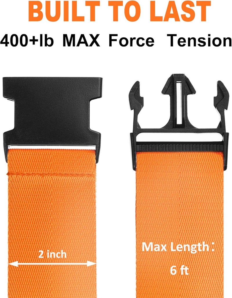 Chelmon Luggage Straps for Suitcases TSA Approved Travel Belt 4 Pack by (Orange) - Image 3