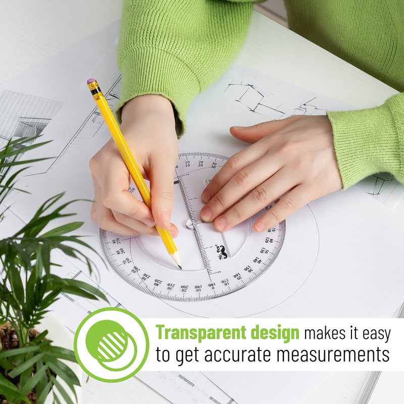 Mr. Pen Mr. Pen- Protractor, Pack of 2, 2Inch, Protactor 360 Degree, Protractor Set, Protractor Ruler, Drafting Tools, Circle Protractor, Protractors Classroom Set, Large Protractor, Math Geometry Set  - Image 5