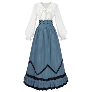 CR ROLECOS CR ROLECOS Victorian Dress Women Renaissance Gowns Edwardian  Costume Vintage 1800s Dress 2 Piece Blue XL | Best Price KSA | Riyadh,  Jeddah