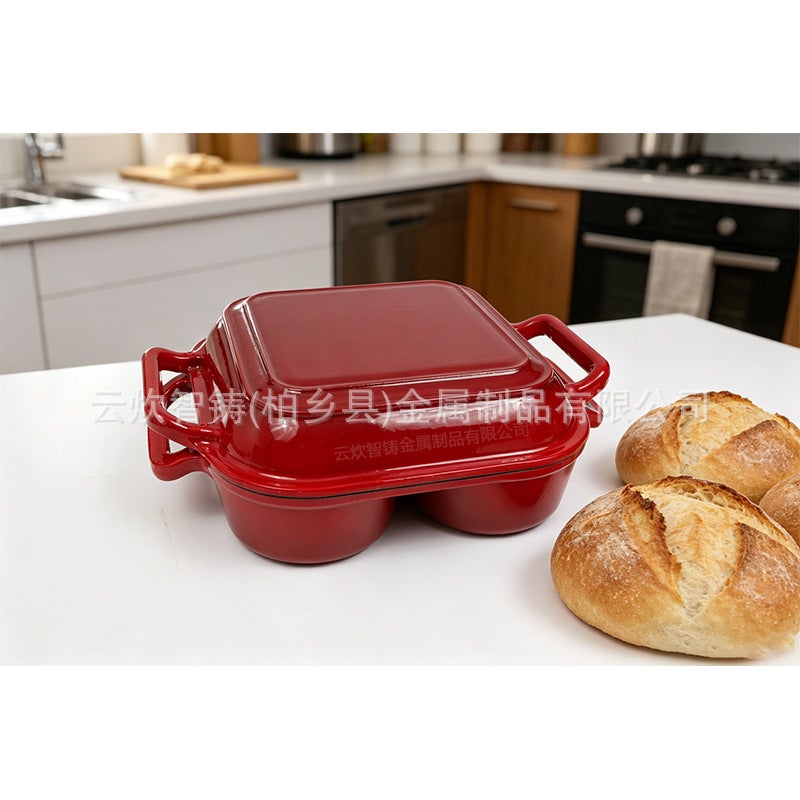 Enamel Cast Iron Dutch Oven for Bread Baking, Safe up to 500°F, Non-Stick Round  Design - Image 3