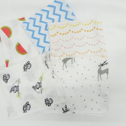 Bhoomi Impex Muslin Baby Washcloths for Newborn – Ultra Soft & Gentle Wipes – 12x12 Inch Reusable Face Towels – Multicolour Pack of 10 – Absorbent - Image 2