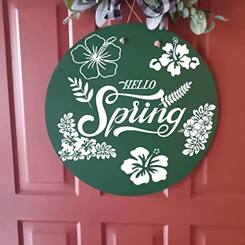 Pkqon Hibiscus Leaf Stencils Flower Paint Stencil Tropical Leaves Palm Tree Nature Floral Art Craft Drawing Stencil for Painting on Wood Rock Wall Card Making Fabric Canvas Furniture Porch Paper (Hibiscus) - Image 3