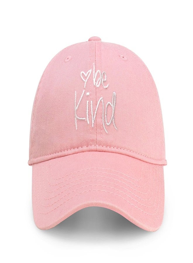 CHOK.LIDS Be Kind Trendy Womens Baseball Cap Unisex Fashion Cotton Polo Style Fun Inspirational Saying Seasonal Headwear (Light Pink) - Image 1