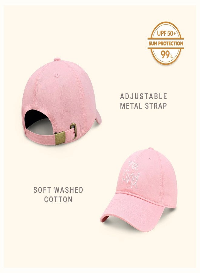 CHOK.LIDS Be Kind Trendy Womens Baseball Cap Unisex Fashion Cotton Polo Style Fun Inspirational Saying Seasonal Headwear (Light Pink) - Image 2