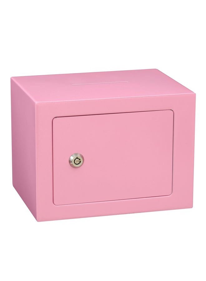 ELLAIG Small Safe Box 0.23Cuft Money Cash Safe Mini Lock Safe 9.05 x 6.7 x 6.7 inches Wall Safe Boxes for Home Office Hotel Coin Rooms Business Jewelry Gun (Pink) - Image 1
