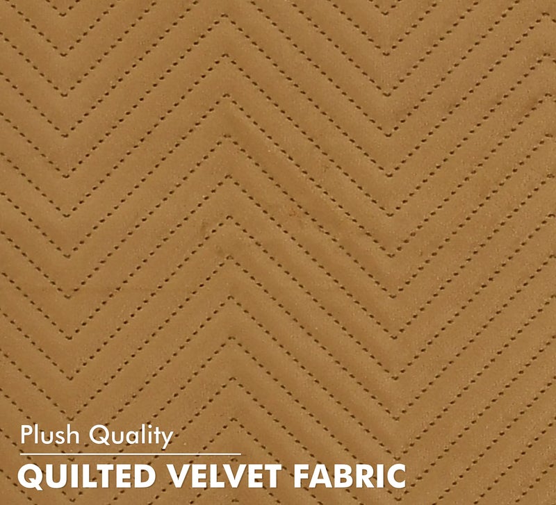 Yellow Weaves 1 Seater Quilted Sofa Chair Cover with Arm Cover, Seat & Back Cover, Color - Brown - Image 3