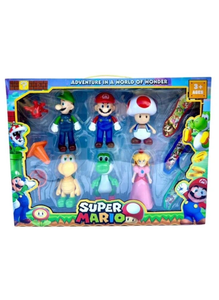 Premium Super Mario Character Action Figure Set – Multicolor Mario, Luigi, Princess & Friends Toy Collection for Kids - Image 1