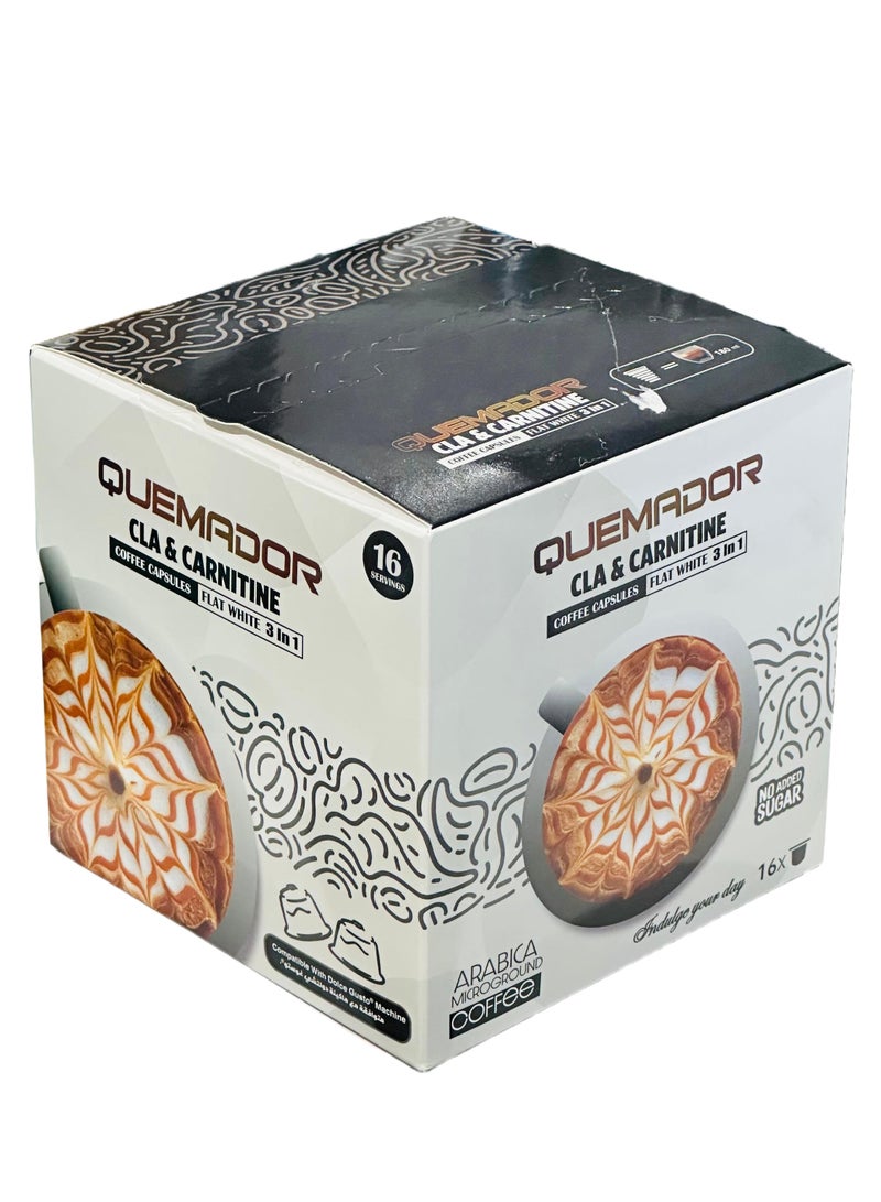 لابيرفا كبسولات قهوة لابيرفا سي إل إيه كارنيتين، 16 كبسولة - نكهة فلات وايت، مزيج أرابيكا فاخر مع دعم الطاقة - Image 3