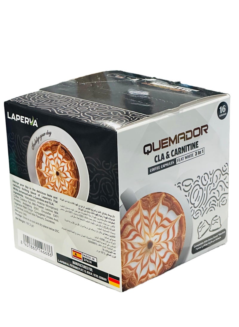 لابيرفا كبسولات قهوة لابيرفا سي إل إيه كارنيتين، 16 كبسولة - نكهة فلات وايت، مزيج أرابيكا فاخر مع دعم الطاقة - Image 4