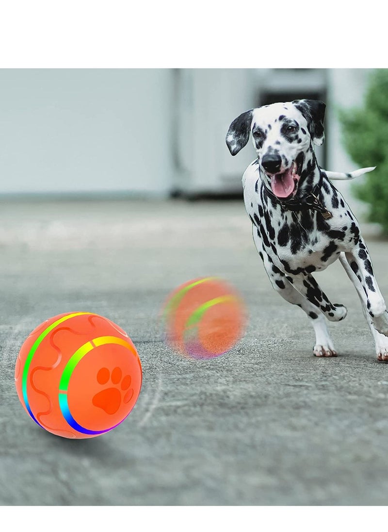 SYOSI - Dog Balls Toys Remote Control Dog Balls Interactive Dog Balls Toys Active Rolling Ball for Dogs Orange Light-Up Dog Ball USB Rechargeable Aggressive Chewers Toy - Image 1
