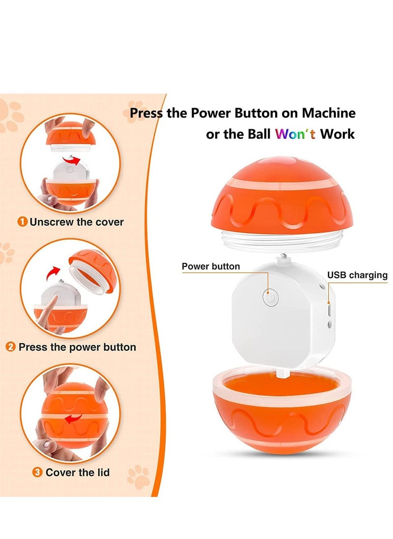 SYOSI - Dog Balls Toys Remote Control Dog Balls Interactive Dog Balls Toys Active Rolling Ball for Dogs Orange Light-Up Dog Ball USB Rechargeable Aggressive Chewers Toy - Image 1