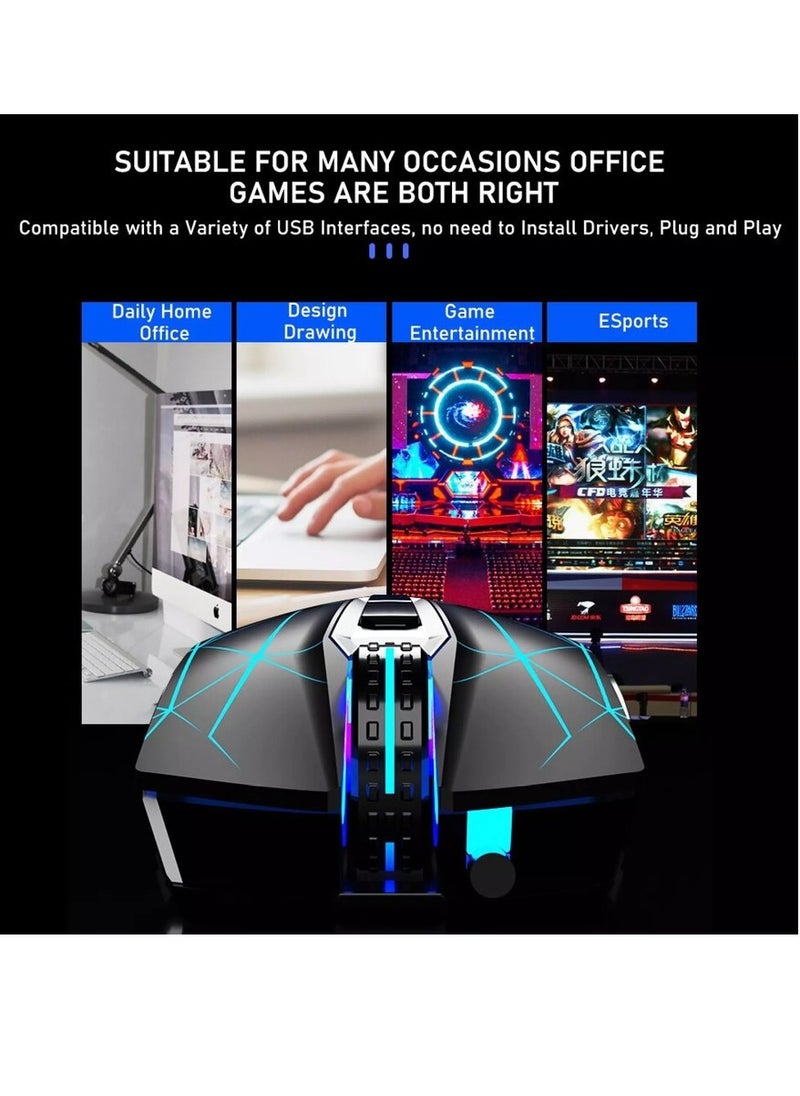 AULA Wired Gaming Mouse , S50 (RGB) 2400 DPI , High end optical engine , ergonomic design , feel comfortable - black  - Image 4