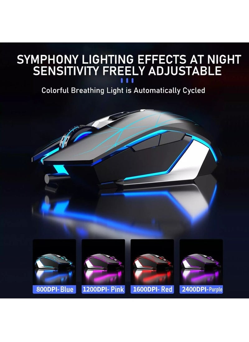 أولا - ماوس ألعاب سلكي، S50 (RGB) 2400 نقطة لكل بوصة، محرك بصري متطور، تصميم مريح، يشعر بالراحة - أسود - Image 1