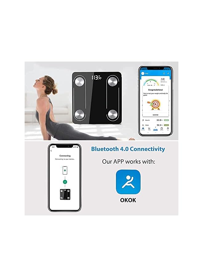 PROMASS Weight Scale With Bluetooth, Wireless Scale for Body Weight, Body Composition Analyzer with Smartphone App for 14 Key Body Indicators(BMI/Weight/Body Fat/Resting Heart Rate) - Image 3