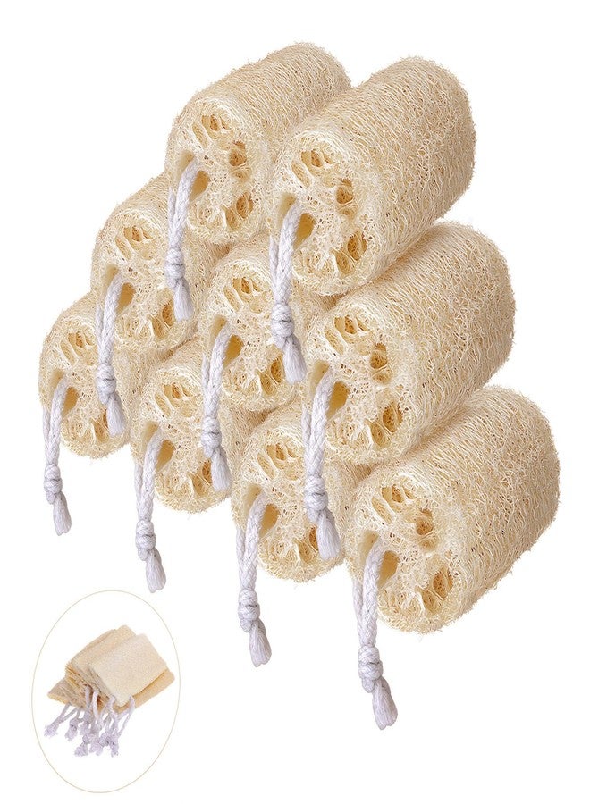 Hoemwarm 9 Pack 4”Natural Loofah Sponge Small Size Natural Organic Loofah for Kitchen Cleaning Dishes Toddler Exfoliating Skin Care Body Scrubber - Image 1