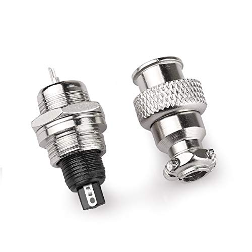 DIYhz GX12 2 Pins Panel Metal Mount Circular Metal Aviation Connector Adapter Male Female Plug Socket with Waterproof Cap (5 Pcs) - Image 2