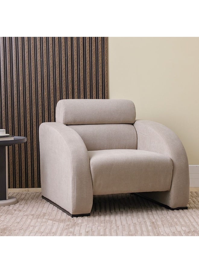 DANUBE HOME NimeraÂ  1 Seater Fabric Sofa Armchair Modern Design Single Seater Accent Chair Comfortable Living Room Furniture - Grey  - Image 4