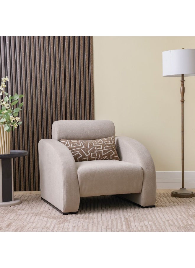 DANUBE HOME NimeraÂ  1 Seater Fabric Sofa Armchair Modern Design Single Seater Accent Chair Comfortable Living Room Furniture - Grey  - Image 5