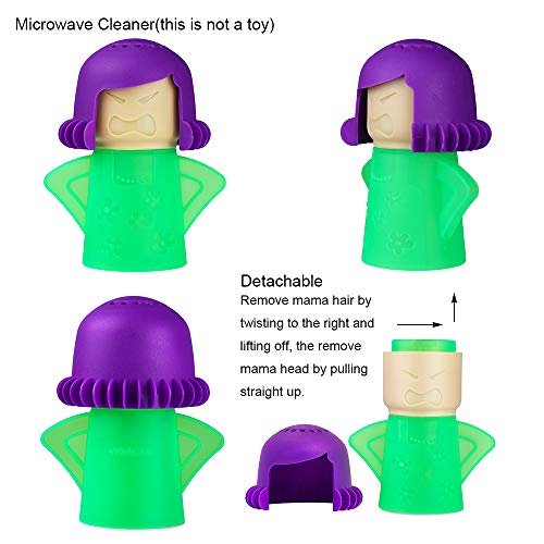 Aivwis Angry Mama Microwave Oven Steam Cleaner, Angry Mom Microwave Cleaner, Just Add Vinegar and Water, Cut Cleaning Time by Half (Green) - Image 2