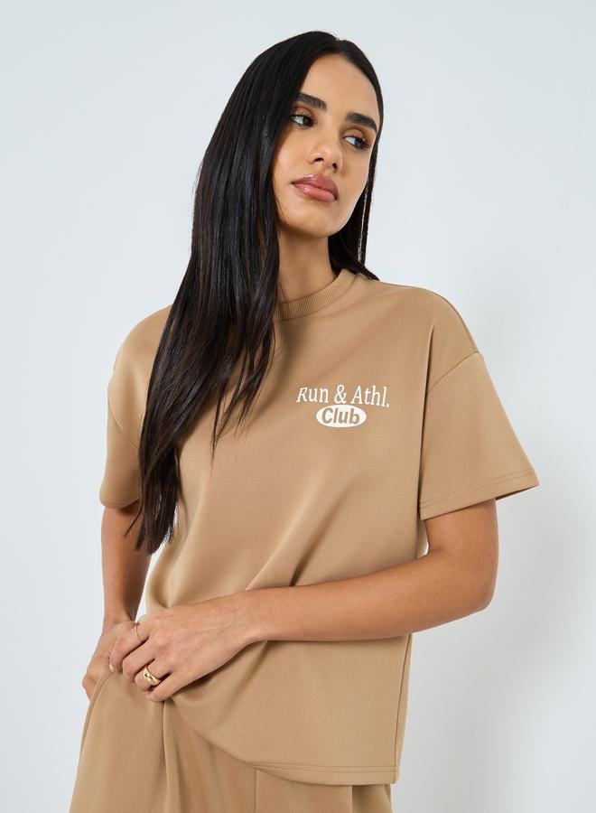 Styli Slogan Print Oversized T-Shirt - Image 3