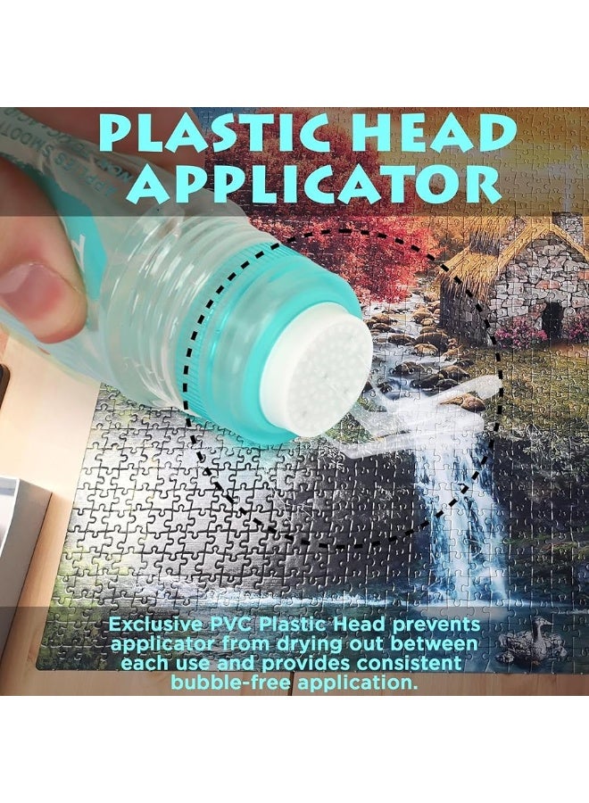 Darice Jigsaw Puzzle Glue Clear EasyOn Applicator Head QuickDrying Pack of 2 NonToxic Jigsaw Puzzle Saver Glue for 100015003000 Piece Puzzles  130ml X2 Bottle - Image 5