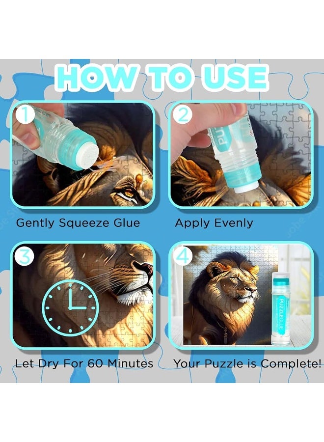 Darice Jigsaw Puzzle Glue Clear EasyOn Applicator Head QuickDrying Pack of 2 NonToxic Jigsaw Puzzle Saver Glue for 100015003000 Piece Puzzles  130ml X2 Bottle - Image 2