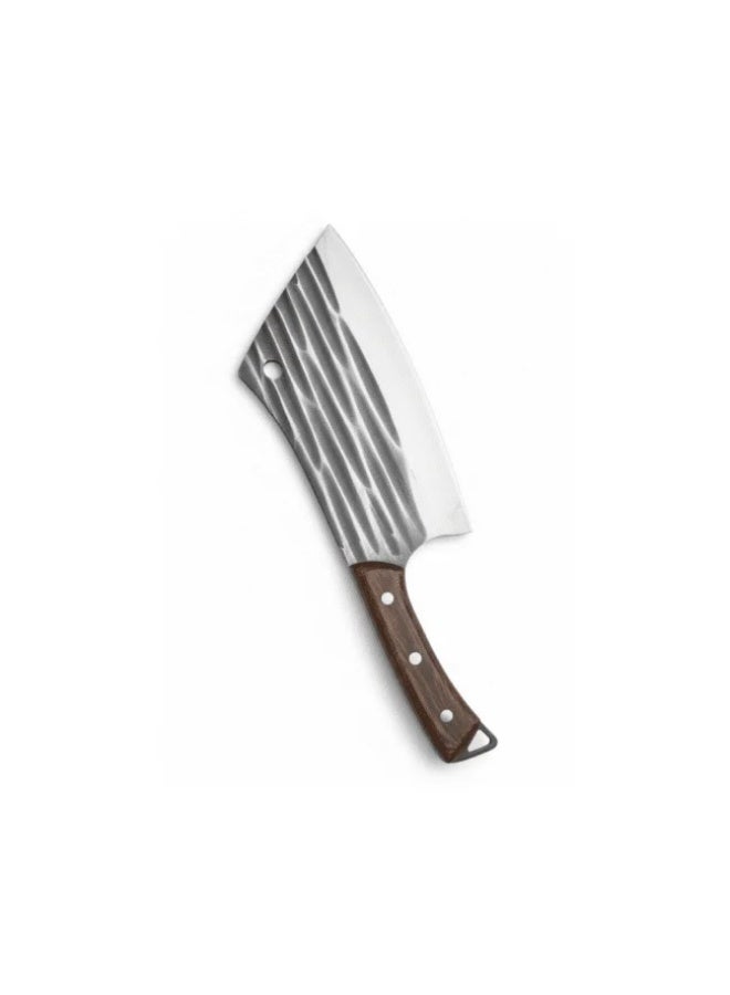 Professional Butcher Cleaver Knife – 32cm Heavy-Duty Meat & Bone Chopper with Textured Steel Blade and Wooden Handle - Image 2