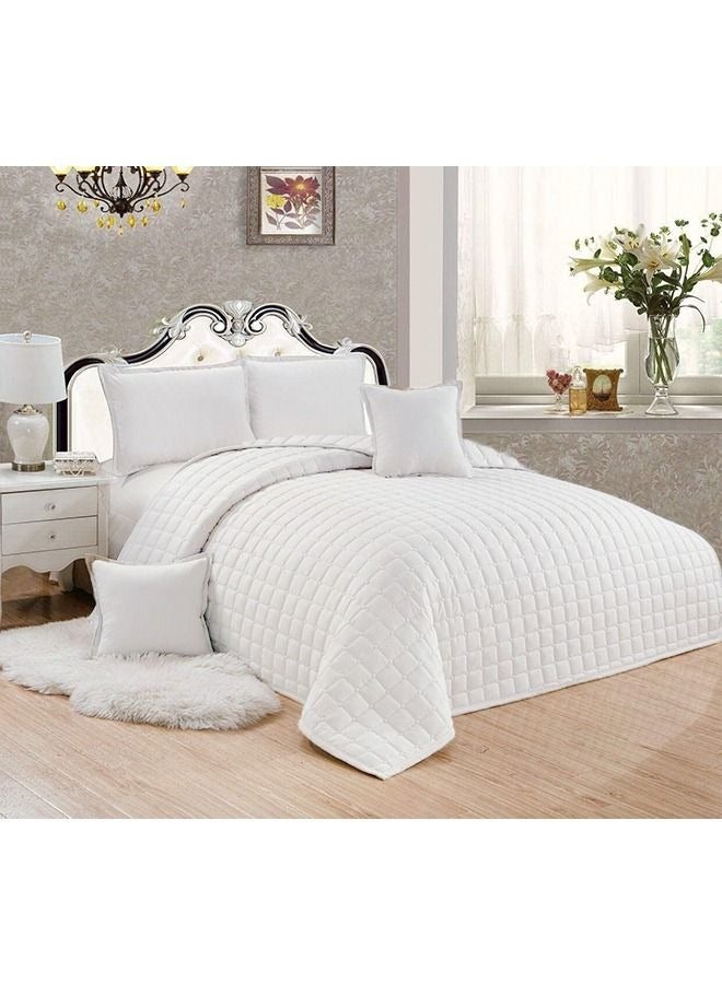 مون مفرش سرير نفر مضغوط – طقم مفارش 4 قطع لحاف مايكروفايبر ( 1 لحاف + 1 غطاء سرير مطاطي + 2 أغطية وسائد ديكورية ) يناسب سرير مقاس ‎120×200 سم‎ - Image 4