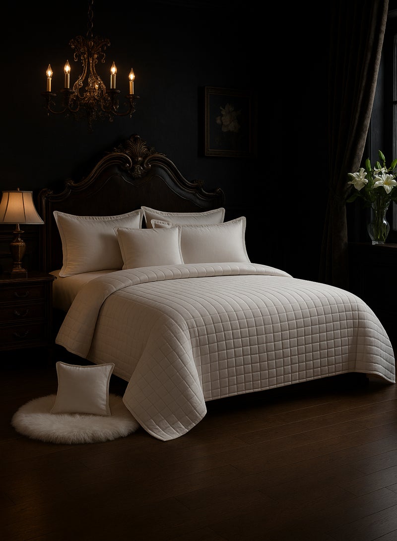 مون مفرش سرير نفر مضغوط – طقم مفارش 4 قطع لحاف مايكروفايبر ( 1 لحاف + 1 غطاء سرير مطاطي + 2 أغطية وسائد ديكورية ) يناسب سرير مقاس ‎120×200 سم‎ - Image 3