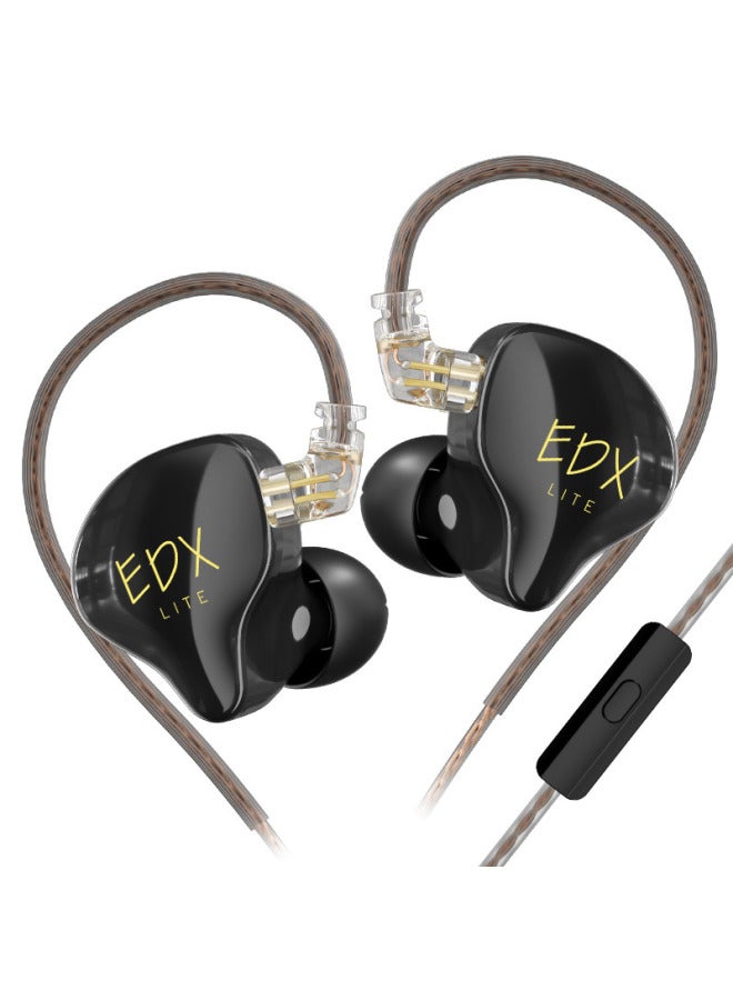 KZ-EDX Lite Inner Magnetic Moving Coil Headphones Subwoofer Line-Changing Universal Earplugs For Live Music Games-Color:Solid Black Belt Wheat Version (minimum Order Of 3k)  - Image 1