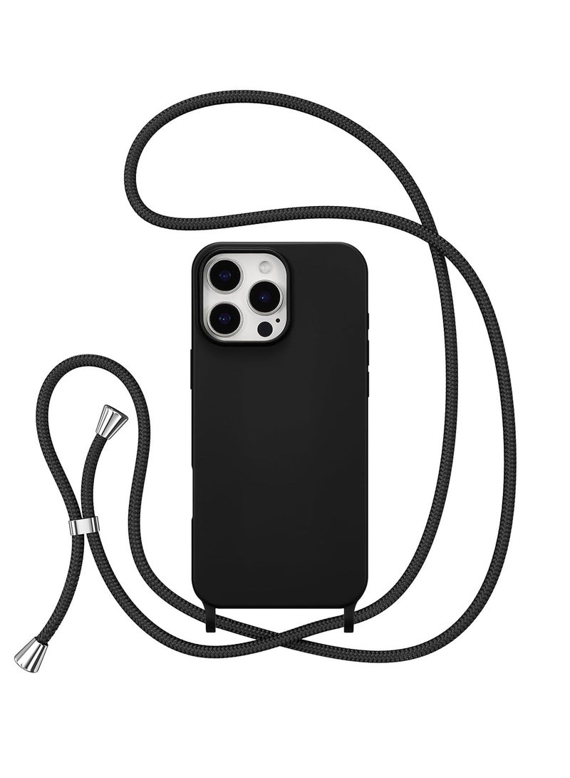 iPhone 16 Pro Max Case with Strap,Crossbody Phone Case with Adjustable Neck Shoulder Lanyard,Soft Silicone Shockproof Protective - Image 1