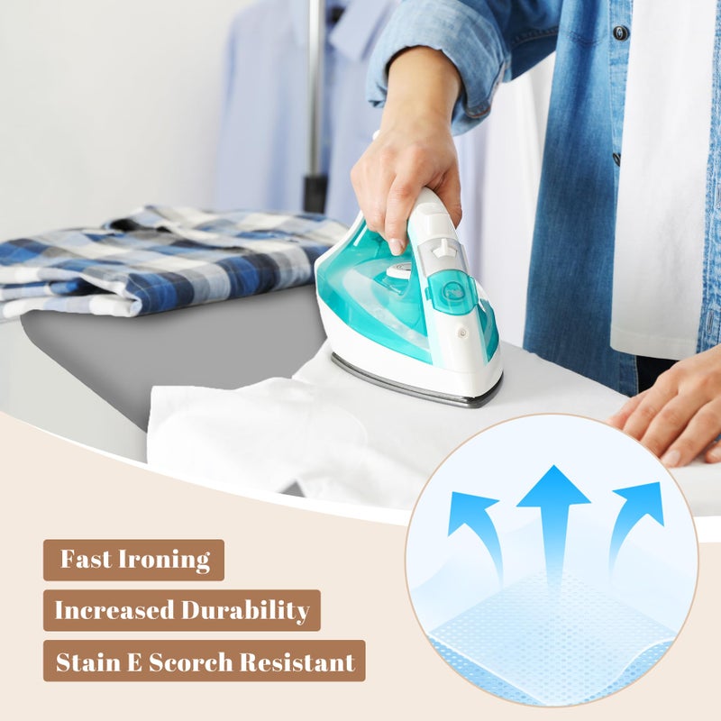 RIZTAIK Ironing Board, Compact and Space Saver,Size 13 x 43, Metal Construction Ironing Boards with Extra Thick Heavy Duty Padded, Stable Structure,Skid Feet, Premium Iron Board (Grey) - Image 4