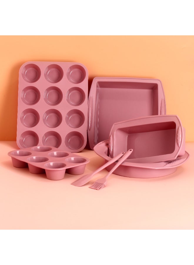 Daily Use Kitchen Baking Set Baking Tray Tools - Modern Minimalist Style-Specifications:Baking 7-piece Set (boxed)-Color:Nordic Powder - Image 2