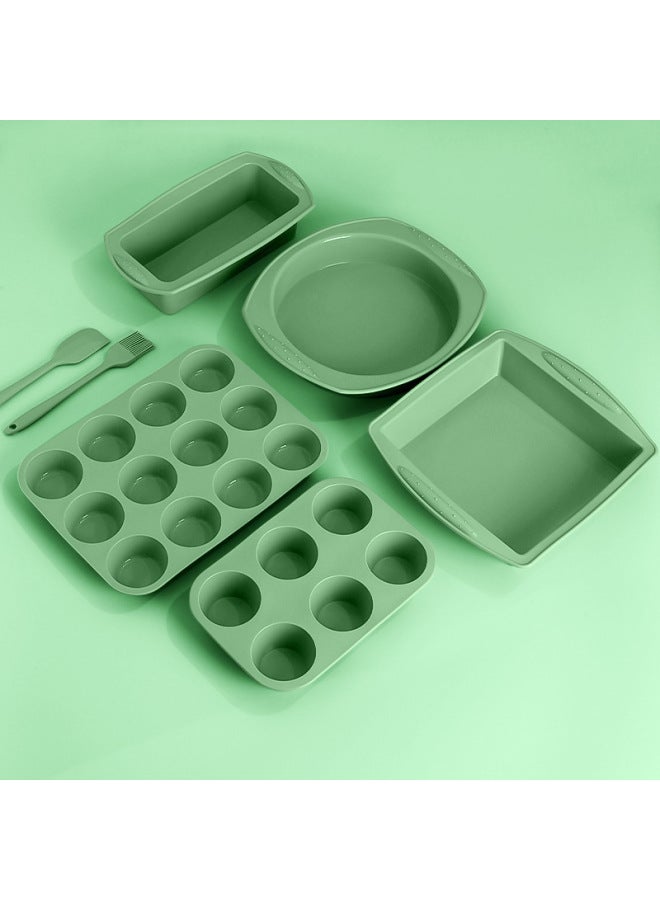 Daily Use Kitchen Baking Set Baking Tray Tools - Modern Minimalist Style-Specifications:Baking 7-piece Set (boxed)-Color:Nordic Powder - Image 3