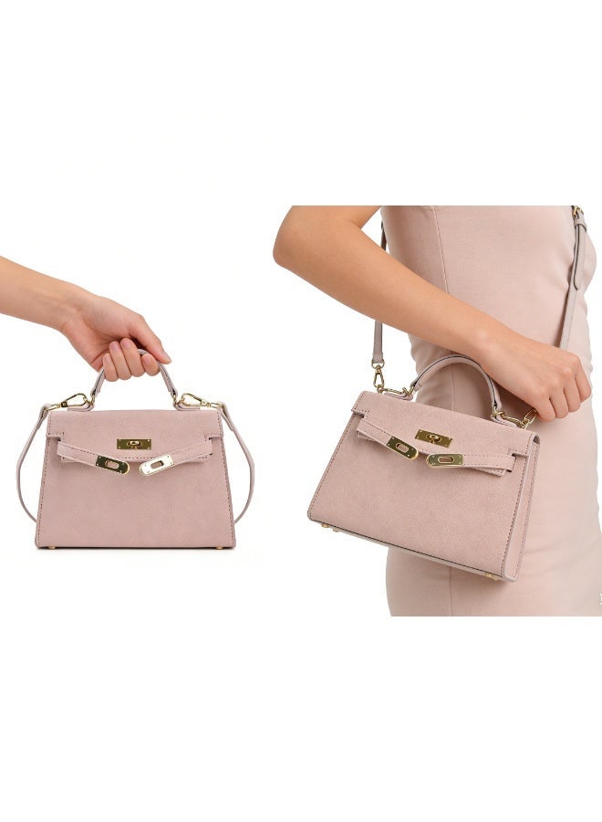 Magic Park Women's Handbags Crossbody Bags Small Carryall Bag Top Handle Satchel with Detachable Strap Women's Tote Bag PU Fashion Designer Handbags,Pink - Image 3