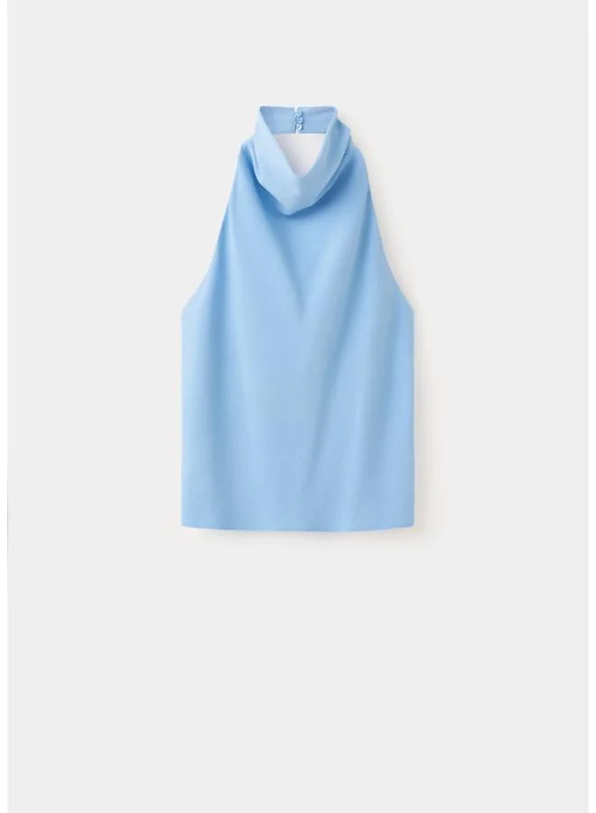 Mango 50-CELESTE Draped Halter Top for Women | Best Price UAE