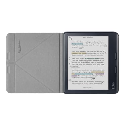 Kobo Libra Colour SleepCover Case | Black | Sleep/Wake Technology | Built-in 2-Way Stand | Vegan Leather | Compatible with 7” Kobo Libra Colour eReader - Image 2