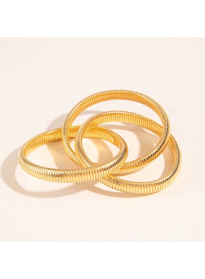 حقل مجموعة أساور Golden Designer للارتداء المتراكم والمتقاطع، 3 قطع - Image 2